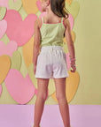 Conjunto de Blusa Regata em Canelado Liz e Short Saia em Sarja com Elastano 86903 Infanti Infantil Menina
