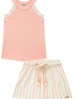 Conjunto de Blusa Regata em Canelado Liz e Shorts em Molecotton 88162 Infanti Infantil Menina