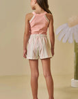 Conjunto de Blusa Regata em Canelado Liz e Shorts em Molecotton 88162 Infanti Infantil Menina