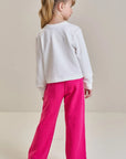 Conjunto de Blusão Boxy em Molecotton e Calça Wide Leg em Moletom sem Pelúcia 92138 Infanti Infantil Menina
