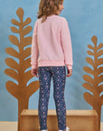 Conjunto de Blusão em Moletom sem Pelúcia e Calça Legging em Molecotton 89179 Infanti Infantil Menina