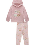 Conjunto de Blusão em Pelo Carneirinho e Calça Legging em Termoskin Peluciado 94030 Infanti Infantil Menina