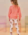 Conjunto de Blusão em Tricot e Calça Legging em Termoskin Peluciado 92364 Infanti Infantil Menina