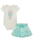 Conjunto de Body em Cotton com Saia em Tule 83814 Infanti Bebê Menina