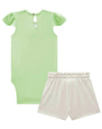 Conjunto de Body em Cotton com Short Saia em Molevisco 84142 Infanti Bebê Menina