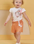 Conjunto de Body em Cotton com Shorts em Molecotton 83224 Infanti Bebê Menina
