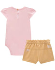Conjunto de Body em Cotton com Shorts em Molecotton 83224 Infanti Bebê Menina