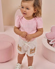 Conjunto de Body em Cotton com Shorts em Molevisco 87097 Infanti Bebê Menina