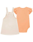 Conjunto de Body em Ribana Canelada com Salopete em Moletom sem Pelúcia 87180 Infanti Bebê Menina