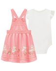 Conjunto de Body em Ribana Canelada e Salopete em Moletom sem Pelúcia 83155 Infanti Bebê Menina