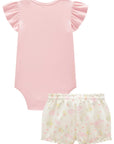 Conjunto de Body em Suedine com Shorts em Molecotton 95336 Infanti Bebê Menina