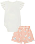 Conjunto de Body em Suedine com Shorts em Molecotton 95343 Infanti Bebê Menina