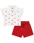 Conjunto de Camisa Boxy em Tricoline e Shorts em Alfaiataria Twill 85287 Infanti Infantil Menina