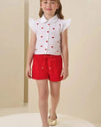 Conjunto de Camisa Boxy em Tricoline e Shorts em Alfaiataria Twill 85287 Infanti Infantil Menina