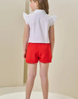 Conjunto de Camisa Boxy em Tricoline e Shorts em Alfaiataria Twill 85287 Infanti Infantil Menina