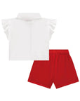 Conjunto de Camisa Boxy em Tricoline e Shorts em Alfaiataria Twill 85287 Infanti Infantil Menina