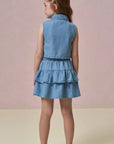 Conjunto de Camisa e Saia em Jeans 97205 Infanti Infantil Menina