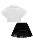 Conjunto de Camisa em Tricoline com Elastano e Saia em Tule. Com Shorts Embutido 97193 Infanti Infantil Menina