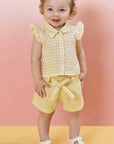 Conjunto de Camisa em Tricoline Vichy com Shorts em Linho 83442 Infanti Bebê Menina