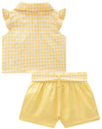 Conjunto de Camisa em Tricoline Vichy com Shorts em Linho 83442 Infanti Bebê Menina