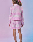 Conjunto de Jaqueta Boxy e Short Saia em Malha Tweed 89678 Infanti Infantil Menina