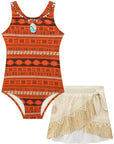 Conjunto de Maiô e Saia em Malha UV Dry com Proteçâo UV 50+ 88599 Infanti Infantil Menina