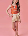 Conjunto de Maiô e Saia em Malha UV Dry com Proteçâo UV 50+ 88599 Infanti Infantil Menina