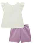 Conjunto de Malha Fresh com Shorts em Moletom sem Pelúcia 88871 Infanti Bebê Menina