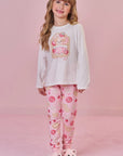 Conjunto de Pijama de Blusa com Calça em Malha Comfy 89634 Infanti Infantil Menina