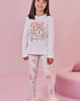 Conjunto de Pijama de Blusa e Calça Legging em Malha Comfy 89636 Infanti Infantil Menina