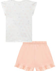 Conjunto de Pijama de Blusa em Malha Comfy com Shorts em Meia Malha 96028 Infanti Infantil Menina