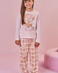 Conjunto de Pijama de Blusa em Malha Fresh e Calça em Malha Comfy 89631 Infanti Infantil Menina