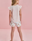 Conjunto de Pijama de Blusa em Malha Fresh e Shorts em Malha Comfy 84160 Infanti Infantil Menina