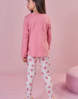Conjunto de Pijama de Blusa em Meia Malha com Calça Legging em Malha Comfy 92399 Infanti Infantil Menina