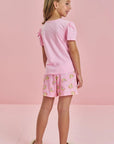 Conjunto de Pijama de Blusa em Meia Malha com Shorts e Malha Comfy 84161 Infanti Infantil Menina