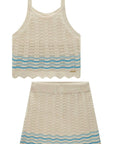 Conjunto de Regata e Saia em Tricot 100% Algodão 97600 Infanti Infantil Menina