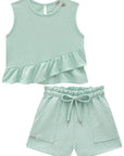 Conjunto de Regata e Shorts em Malha Anarruga 97036 Infanti Infantil Menina