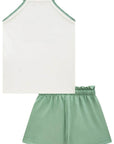 Conjunto de Regata em Canelado Liz com Shorts em Molevisco 96413 Infanti Infantil Menina