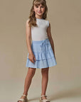Conjunto de Regata em Canelado Liz e Saia em Tricoline Maquinetado. Com Shorts Embutido. 96968 Infanti Infantil Menina