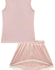 Conjunto de Regata em Malha Power e Saia em Tule Paetê (com Shorts Embutido) 96965 Infanti Infantil Menina