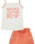 Conjunto de Regata em Ribana Canelada com Shorts em Viscose com Elastano 85467 Infanti Infantil Menina