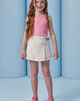 Conjunto de Regata em Soft Line e Shorts em Sarja com Elastano. Acompanha Presilha 95373 Infanti Infantil Menina