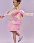 Fantasia de Borboleta (Vestido em Malha UV e Tule Brilho - Acompanha Asa) 85891 Kukiê Infantil Menina