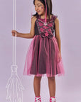 Fantasia de Bruxinha (Vestido em Malha UV e Tule Brilho - Acompanha Arco) 85888 Kukiê Infantil Menina