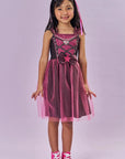 Fantasia de Bruxinha (Vestido em Malha UV e Tule Brilho - Acompanha Arco) 85888 Kukiê Infantil Menina