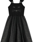 Fantasia de Gatinha (Vestido em Fly Tech Tule e Malha Brilho) 85882 Kukiê Infantil Menina