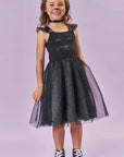 Fantasia de Gatinha (Vestido em Fly Tech Tule e Malha Brilho) 85882 Kukiê Infantil Menina