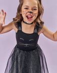 Fantasia de Gatinha (Vestido em Fly Tech Tule e Malha Brilho) 85882 Kukiê Infantil Menina