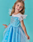 Fantasia de Princesa Do Gelo em Fly Tech e Tule Glitter. Acompanha Tiara 85751 Infanti Infantil Menina