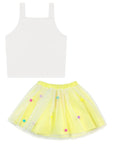Fantasia de Sol (Blusa Cropped em Fly Tech e Saia em Tule) 88571 Kukiê Infantil Menina